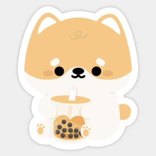 Shiba Inu Boba Sticker